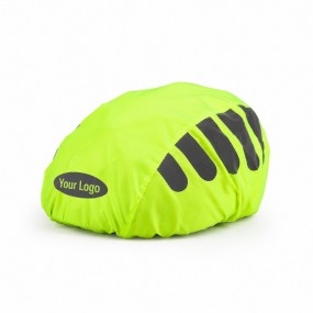 Fahrradhelm Regenschutz mit Logodruck als Werbeartikel